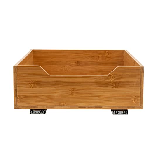Household Essentials Glidez Bamboo & Steel Slide-Out Storage Organizer